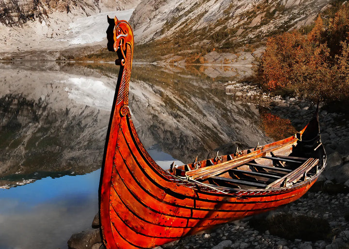 Canvas Schilderij - Viking Ship