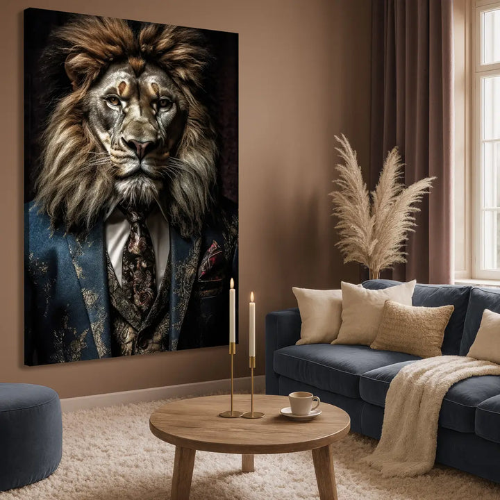 Canvas Schilderij - Lion Man