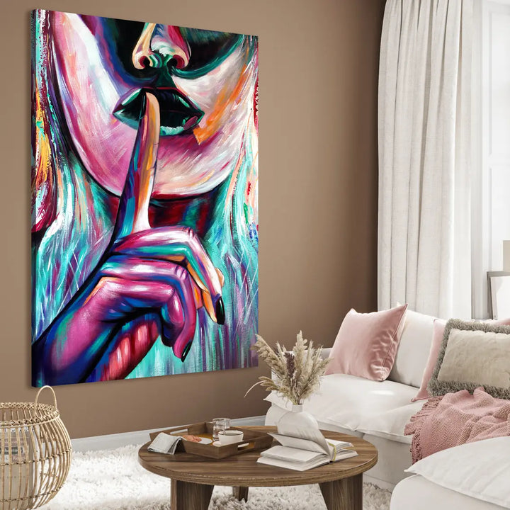 Canvas Schilderij - Shh!